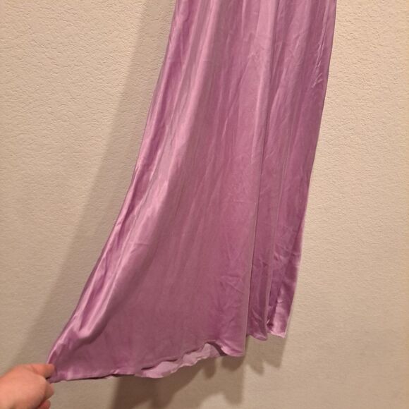 Madewell Square Neck Midi Dress Lilac Satin sleeveless adjustable size 6 new NWT - Picture 9 of 16